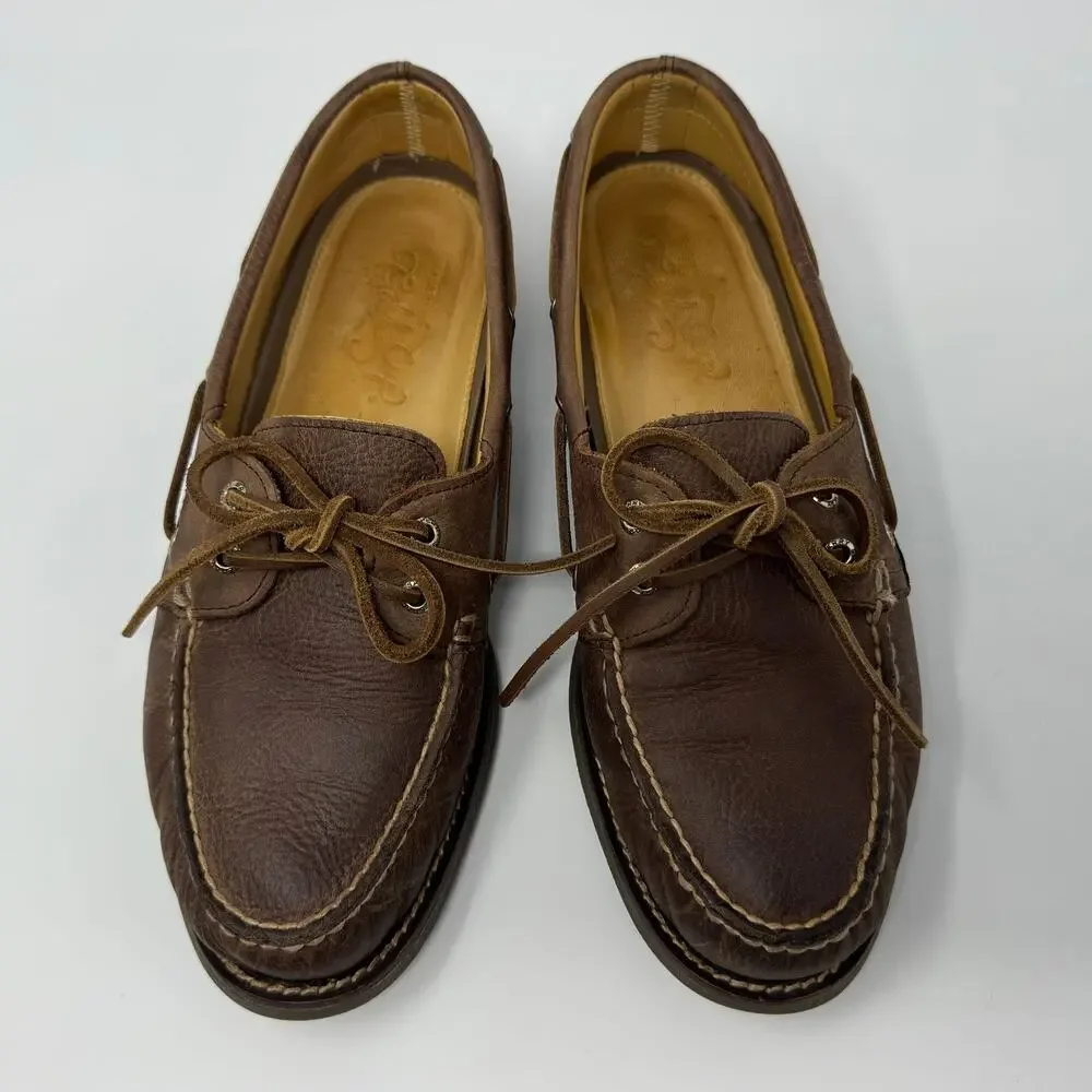 Sperry Gold Cup Leather 2-Eye Boat Shoes Mens 10 Brown Deck Casual Loafers Moc